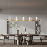 Raya Clear Crystal Glass Linear Chandelier L49"